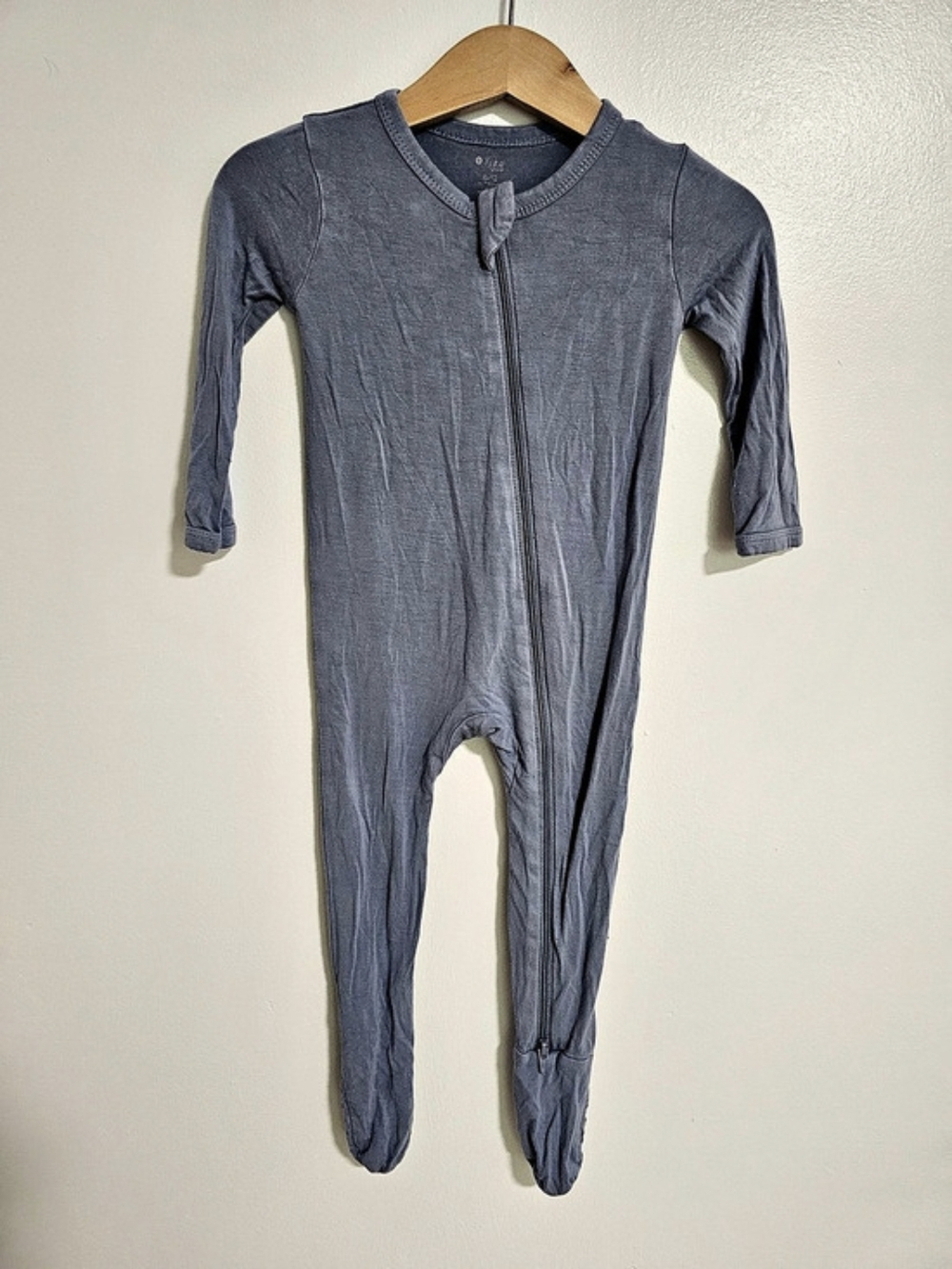 🧸2/20$ Kyte Baby Bamboo Zippered Footie Pajamas Dusty Blue Baby 6-12M